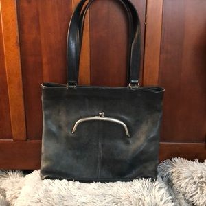 Green leather Coach shoulder bag